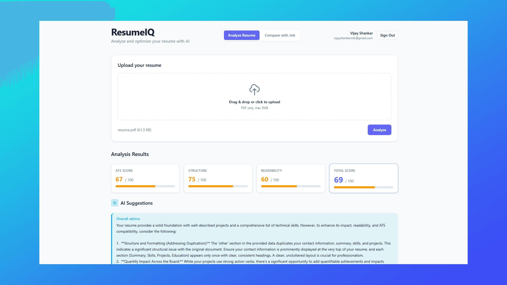 AI-Powered Resume Analyzer & Optimizer